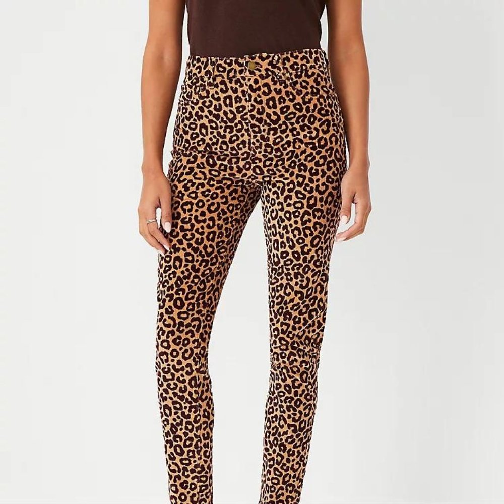 Ann Taylor The Animal Print High Rise Skinny Corduroy Pant - Picture 3 of 5